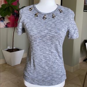 Top with Embellished Neckline